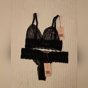 Stella McCartney Black Lace Bra Set